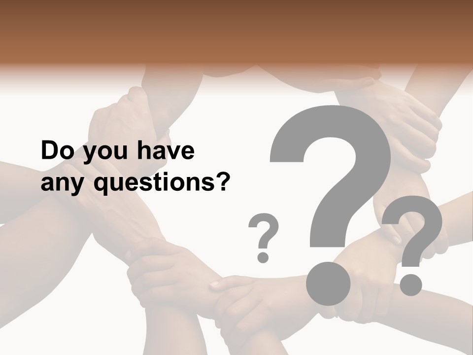 Ring Of Hands Giving A Teamwork Theme PowerPoint Template