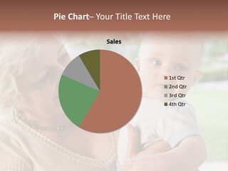 Grandmother Outdoors On Patio With Baby Smiling PowerPoint Template