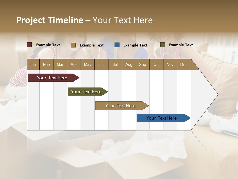 Three Girl Friends Unpacking Boxes In New Home Smiling PowerPoint Template