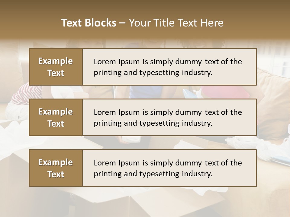 Three Girl Friends Unpacking Boxes In New Home Smiling PowerPoint Template