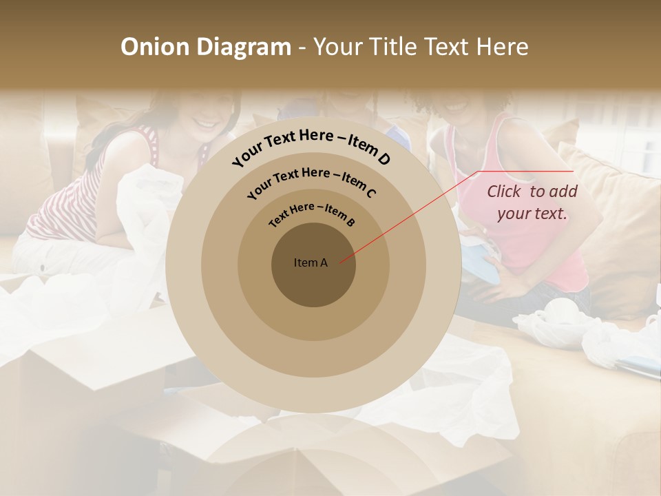 Three Girl Friends Unpacking Boxes In New Home Smiling PowerPoint Template