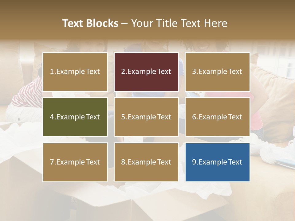 Three Girl Friends Unpacking Boxes In New Home Smiling PowerPoint Template