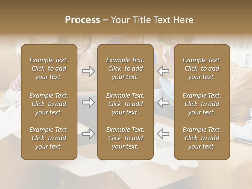 Three Girl Friends Unpacking Boxes In New Home Smiling PowerPoint Template