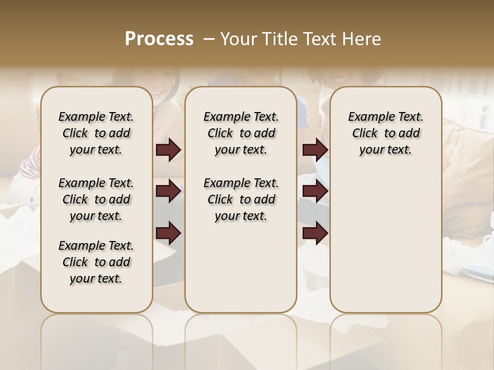 Three Girl Friends Unpacking Boxes In New Home Smiling PowerPoint Template