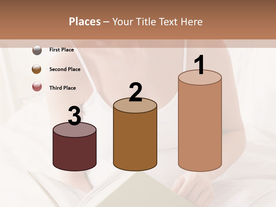 Pregnant Woman In Bedroom Reading Book PowerPoint Template