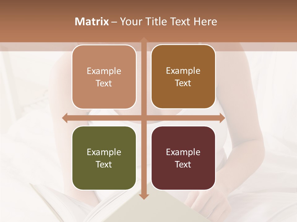 Pregnant Woman In Bedroom Reading Book PowerPoint Template