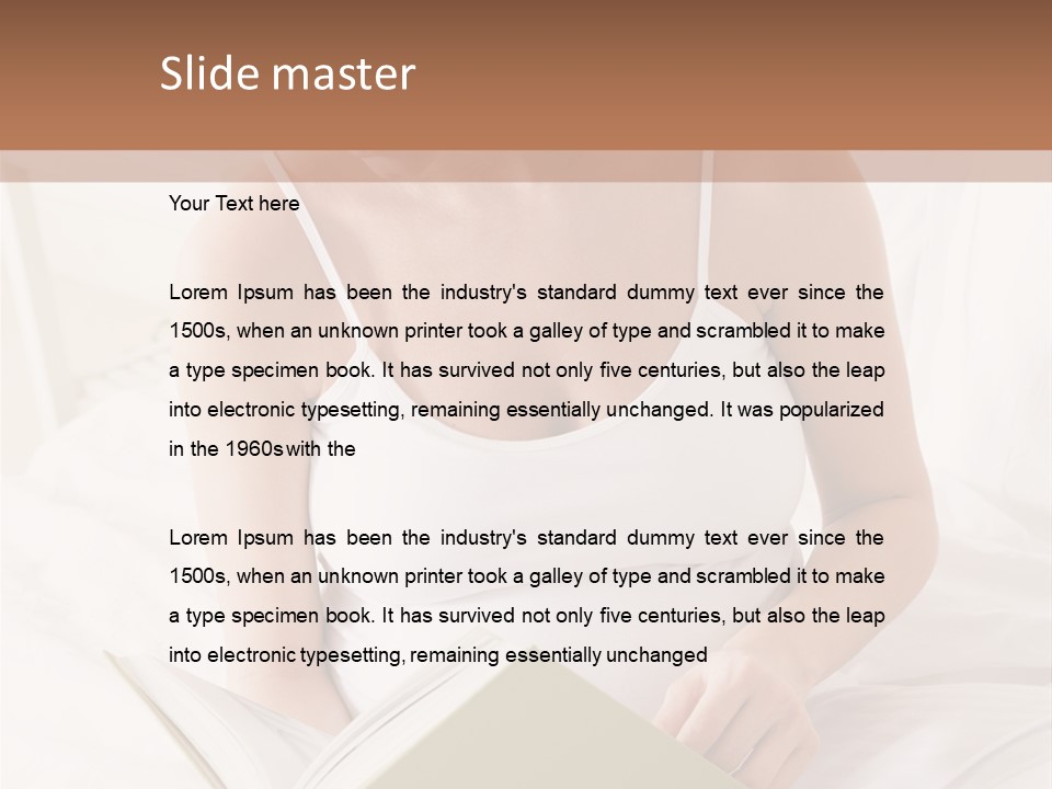 Pregnant Woman In Bedroom Reading Book PowerPoint Template