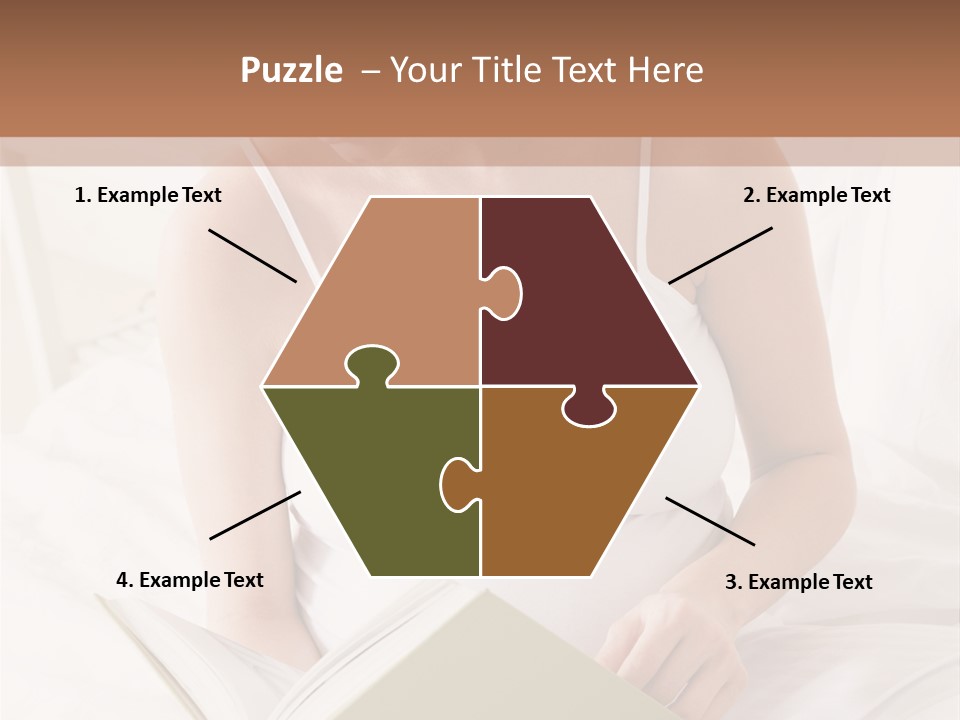 Pregnant Woman In Bedroom Reading Book PowerPoint Template