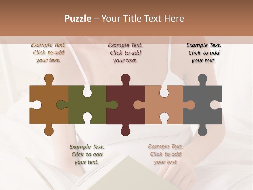 Pregnant Woman In Bedroom Reading Book PowerPoint Template