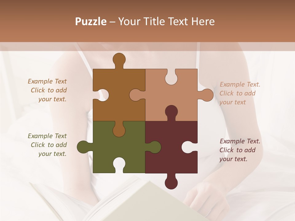 Pregnant Woman In Bedroom Reading Book PowerPoint Template