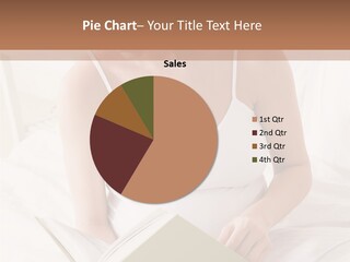 Pregnant Woman In Bedroom Reading Book PowerPoint Template