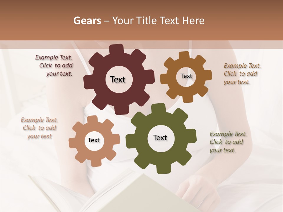 Pregnant Woman In Bedroom Reading Book PowerPoint Template