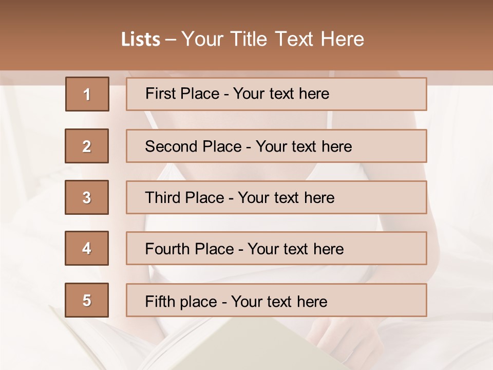 Pregnant Woman In Bedroom Reading Book PowerPoint Template