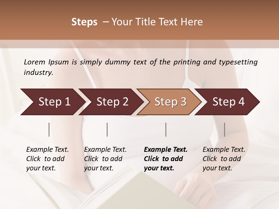 Pregnant Woman In Bedroom Reading Book PowerPoint Template