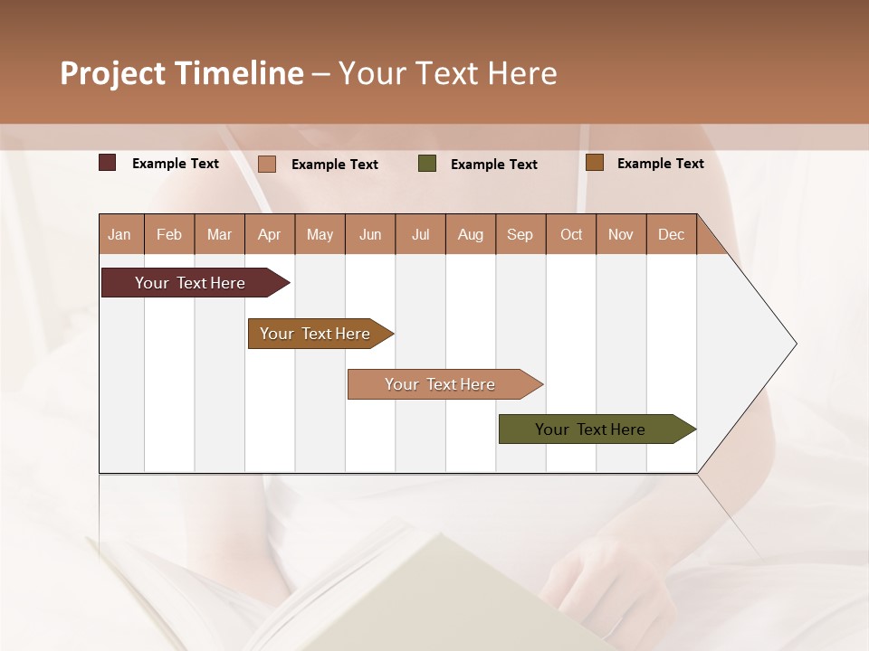 Pregnant Woman In Bedroom Reading Book PowerPoint Template