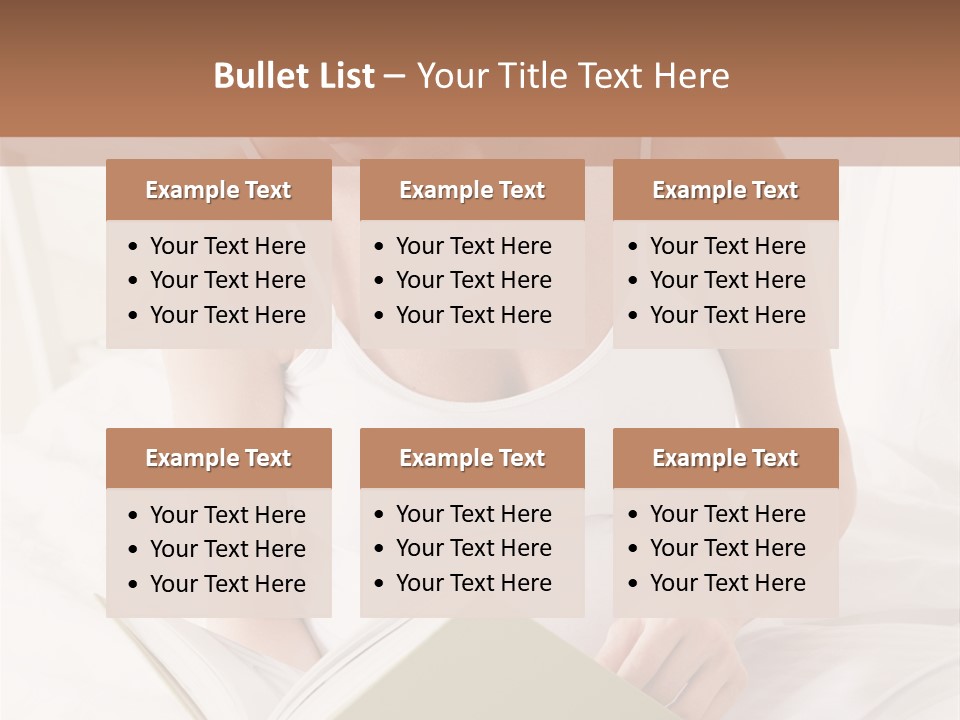 Pregnant Woman In Bedroom Reading Book PowerPoint Template