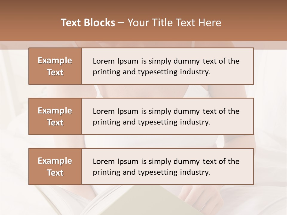Pregnant Woman In Bedroom Reading Book PowerPoint Template