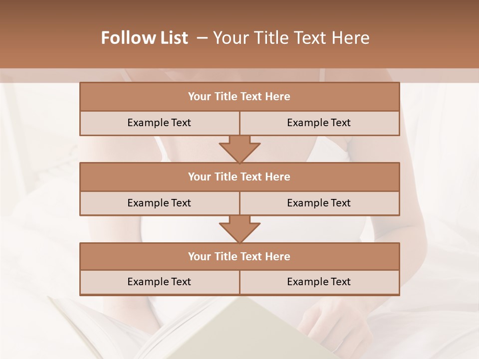 Pregnant Woman In Bedroom Reading Book PowerPoint Template