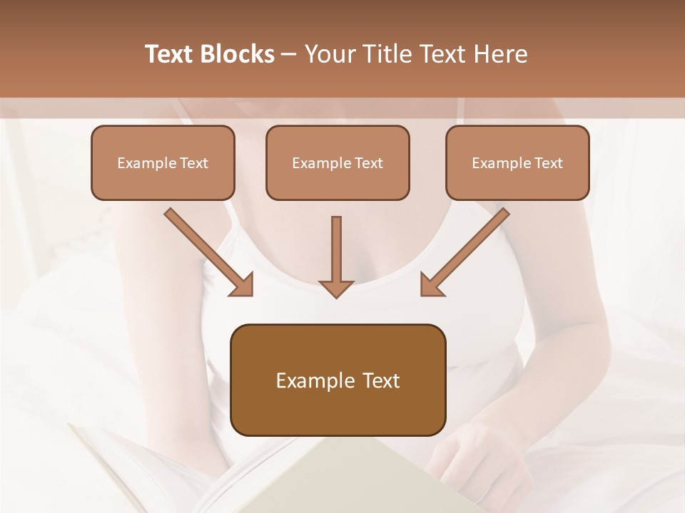 Pregnant Woman In Bedroom Reading Book PowerPoint Template