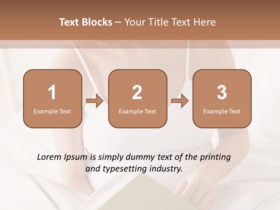 Pregnant Woman In Bedroom Reading Book PowerPoint Template