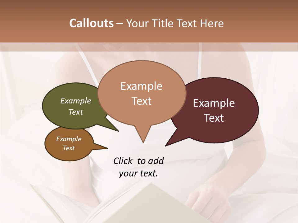 Pregnant Woman In Bedroom Reading Book PowerPoint Template