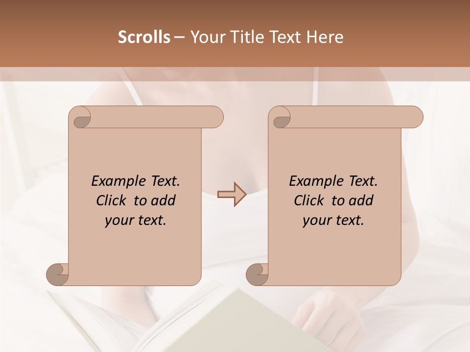 Pregnant Woman In Bedroom Reading Book PowerPoint Template
