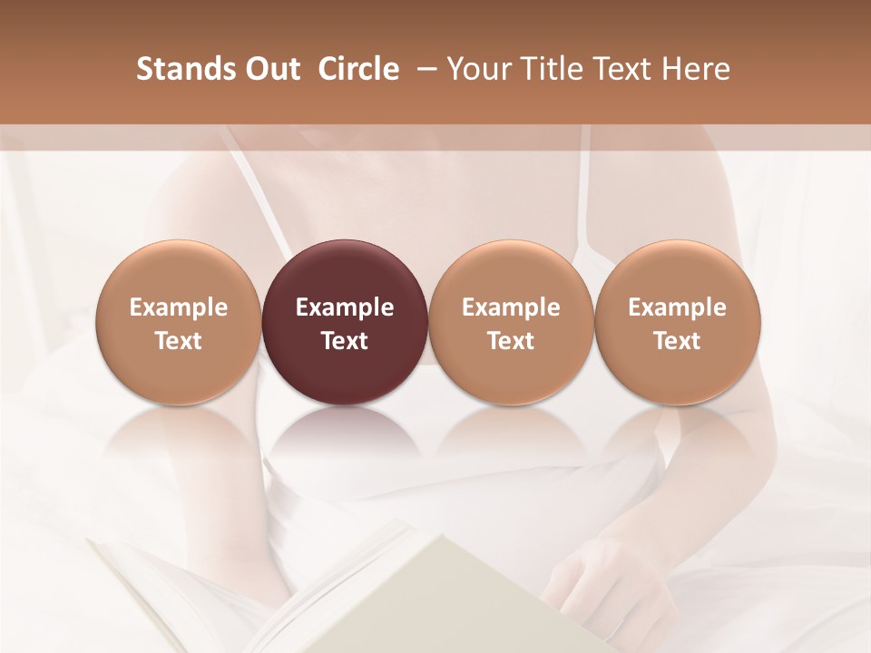 Pregnant Woman In Bedroom Reading Book PowerPoint Template