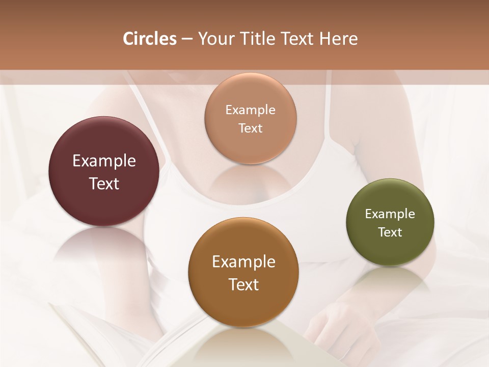 Pregnant Woman In Bedroom Reading Book PowerPoint Template