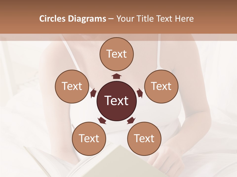 Pregnant Woman In Bedroom Reading Book PowerPoint Template