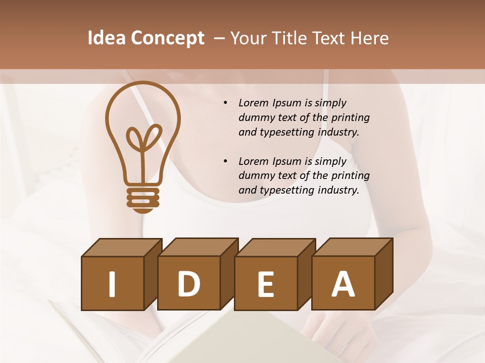 Pregnant Woman In Bedroom Reading Book PowerPoint Template