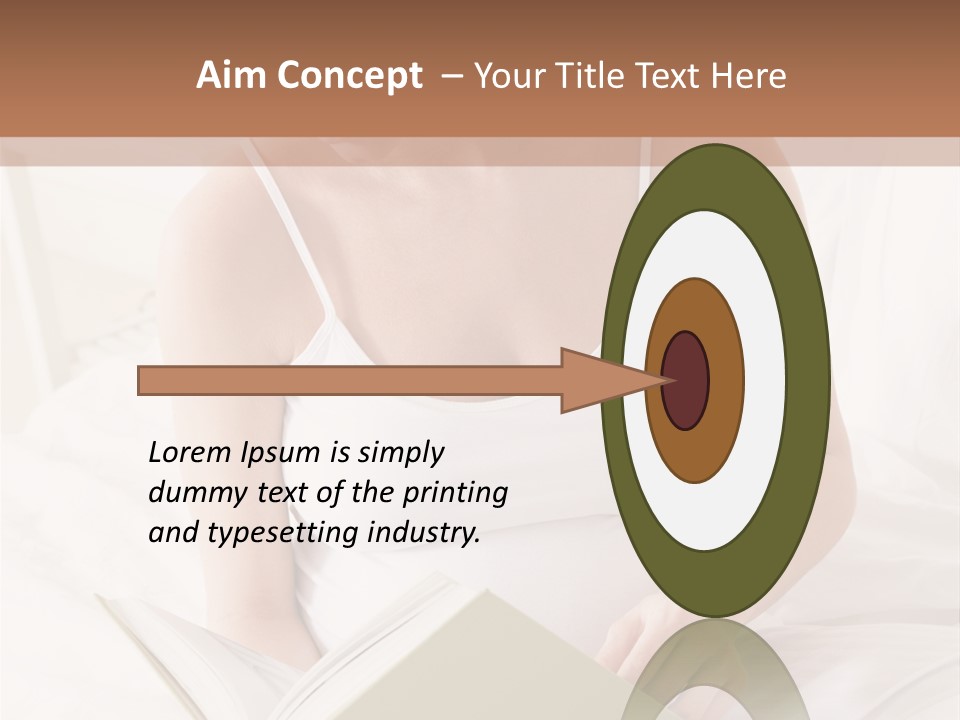 Pregnant Woman In Bedroom Reading Book PowerPoint Template