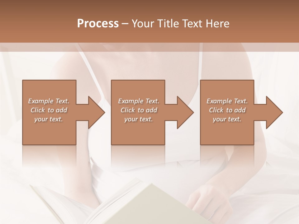 Pregnant Woman In Bedroom Reading Book PowerPoint Template
