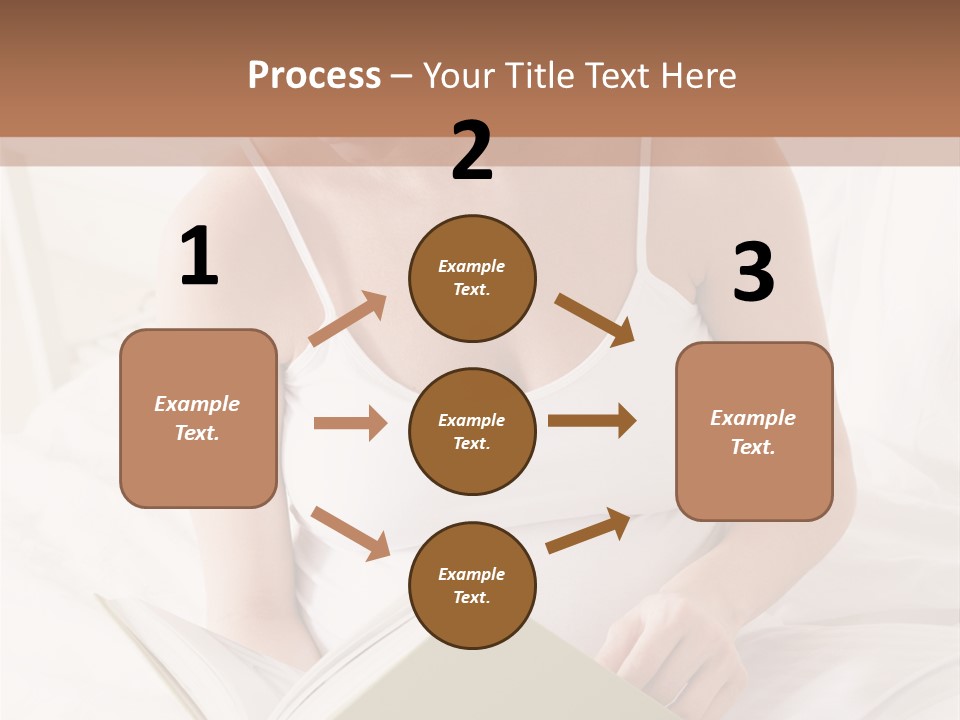 Pregnant Woman In Bedroom Reading Book PowerPoint Template