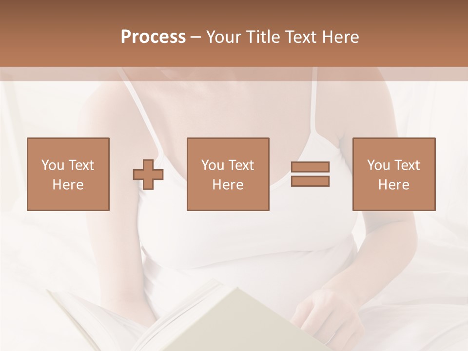 Pregnant Woman In Bedroom Reading Book PowerPoint Template