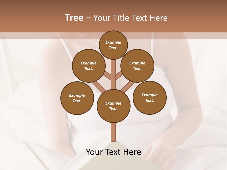 Pregnant Woman In Bedroom Reading Book PowerPoint Template