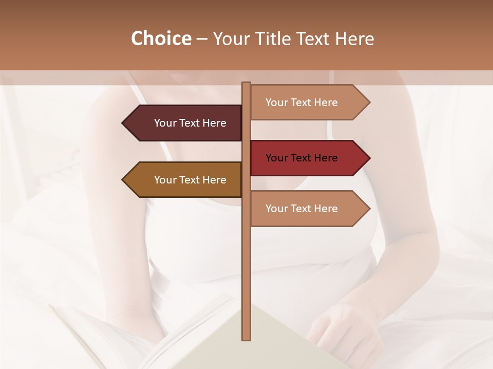 Pregnant Woman In Bedroom Reading Book PowerPoint Template