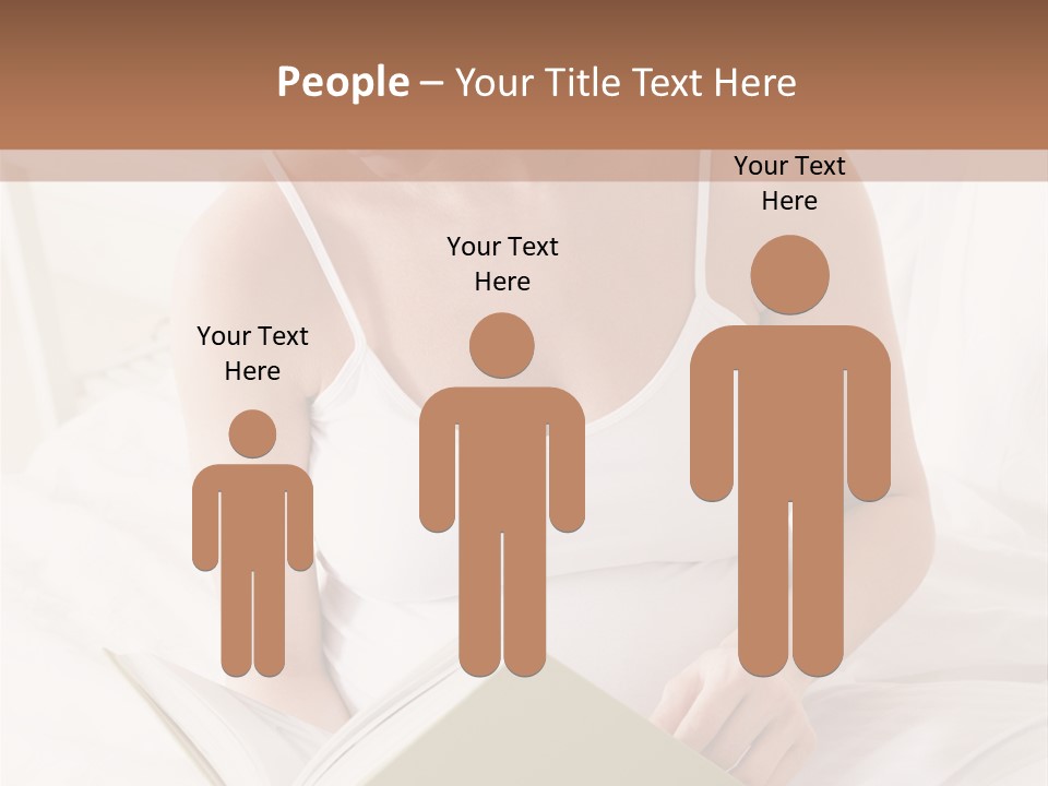 Pregnant Woman In Bedroom Reading Book PowerPoint Template