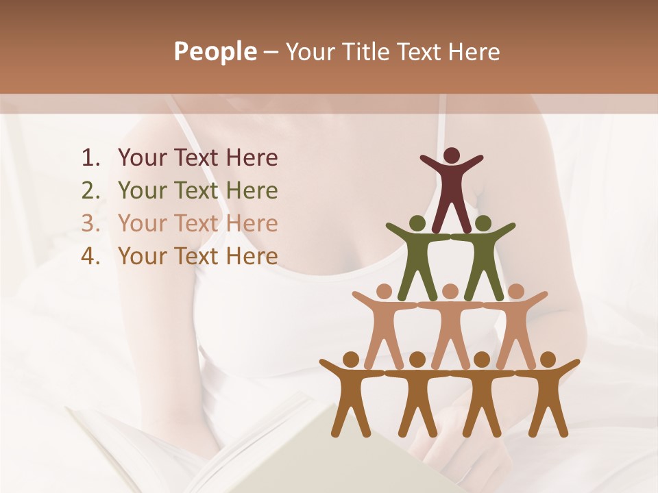 Pregnant Woman In Bedroom Reading Book PowerPoint Template