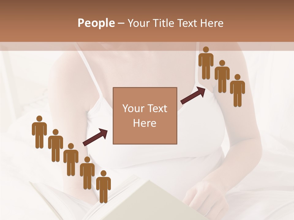 Pregnant Woman In Bedroom Reading Book PowerPoint Template