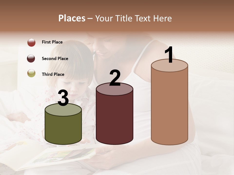 Pregnant Woman In Bedroom Reading Book With Daughter PowerPoint Template