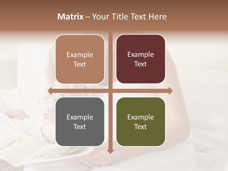 Pregnant Woman In Bedroom Reading Book With Daughter PowerPoint Template