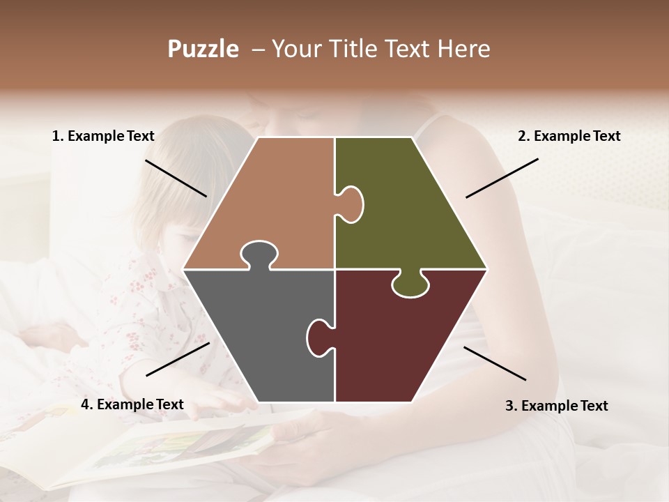 Pregnant Woman In Bedroom Reading Book With Daughter PowerPoint Template