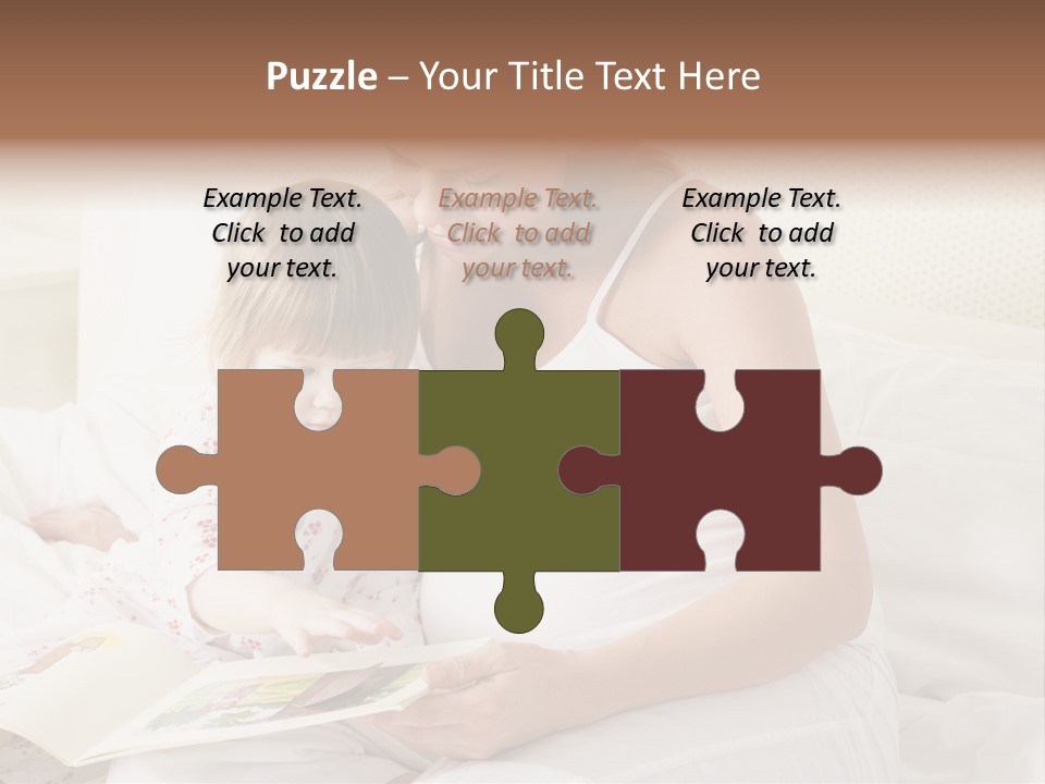 Pregnant Woman In Bedroom Reading Book With Daughter PowerPoint Template