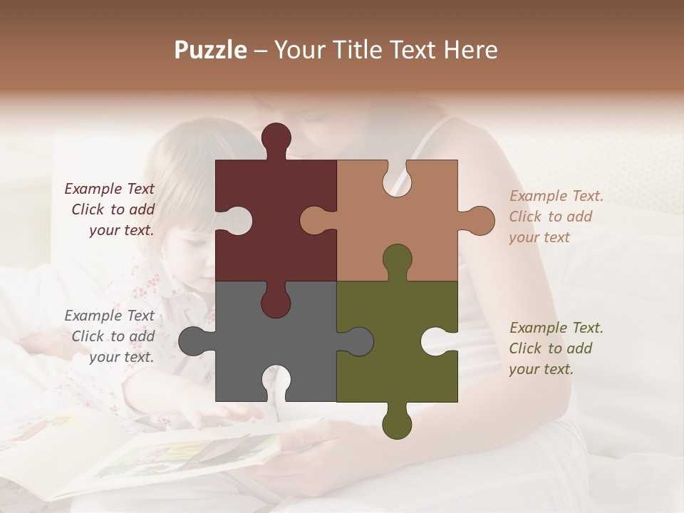 Pregnant Woman In Bedroom Reading Book With Daughter PowerPoint Template