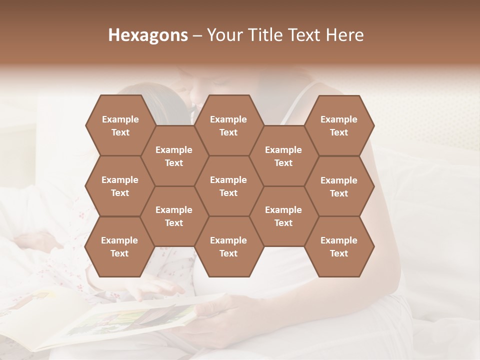 Pregnant Woman In Bedroom Reading Book With Daughter PowerPoint Template