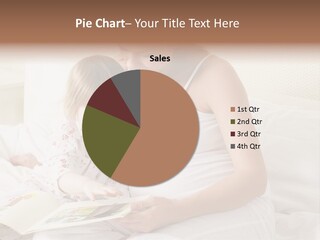 Pregnant Woman In Bedroom Reading Book With Daughter PowerPoint Template