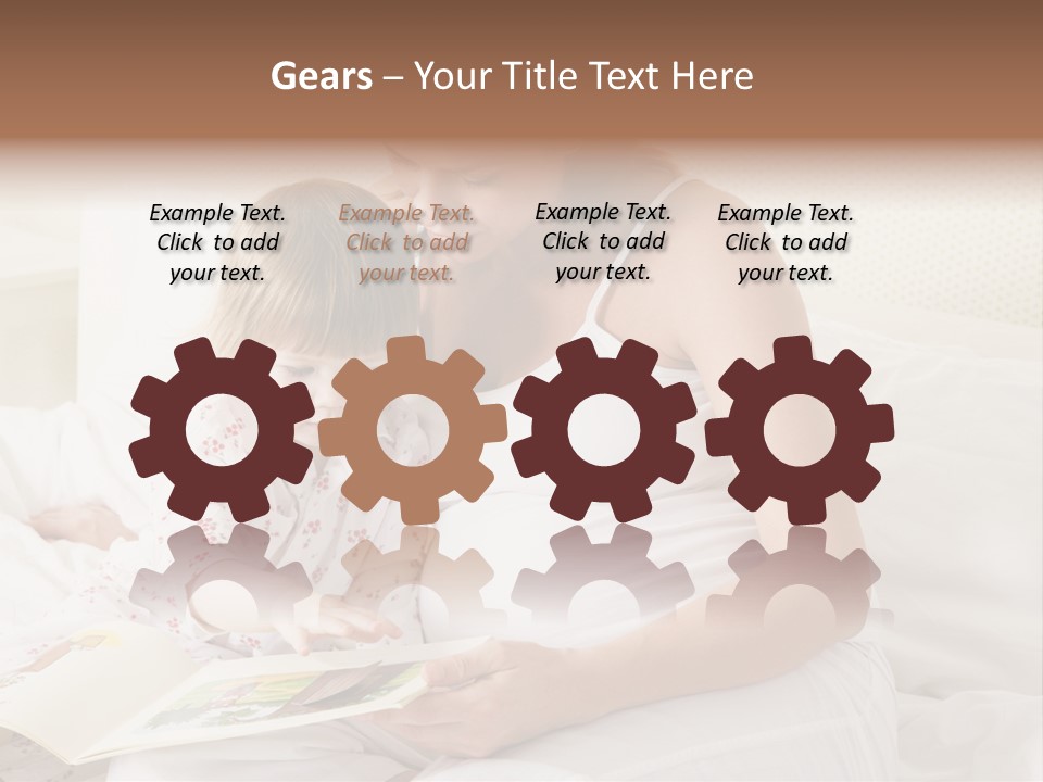 Pregnant Woman In Bedroom Reading Book With Daughter PowerPoint Template