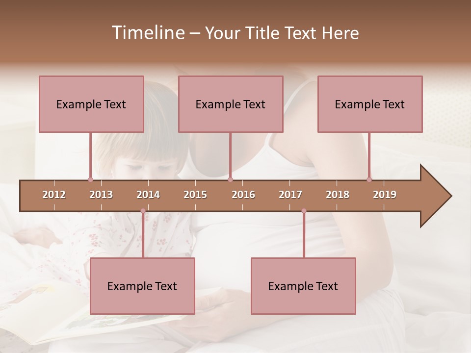 Pregnant Woman In Bedroom Reading Book With Daughter PowerPoint Template