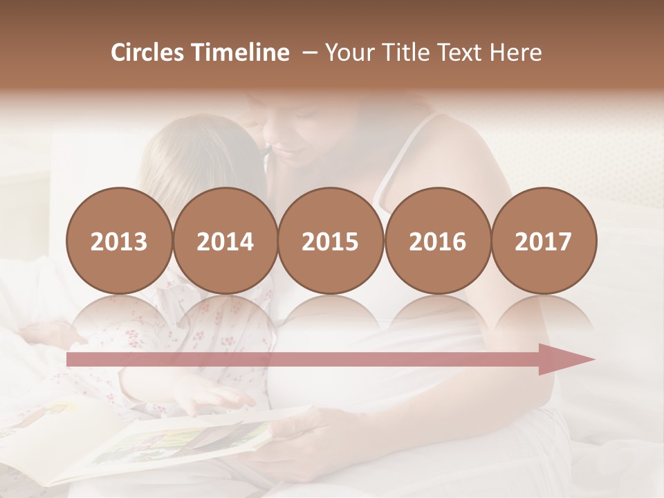 Pregnant Woman In Bedroom Reading Book With Daughter PowerPoint Template