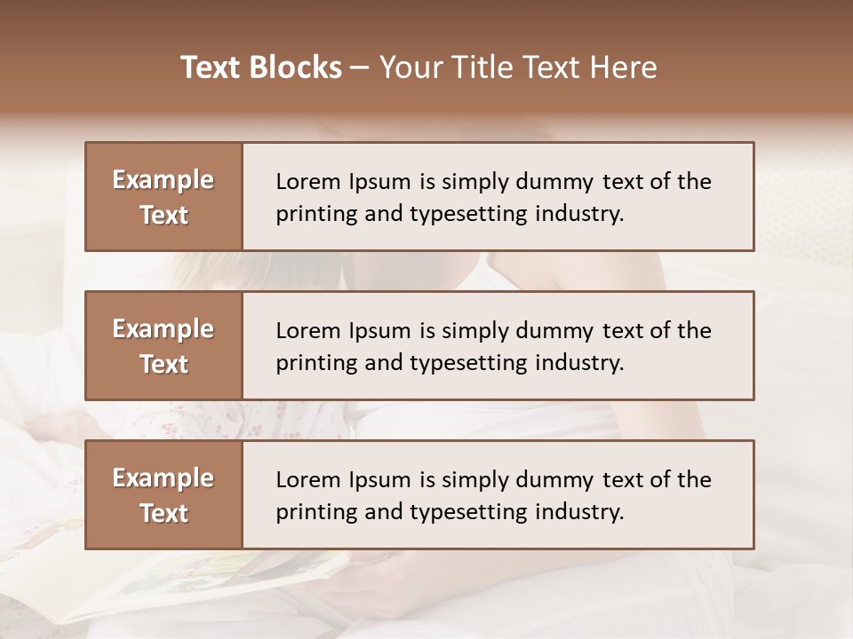Pregnant Woman In Bedroom Reading Book With Daughter PowerPoint Template